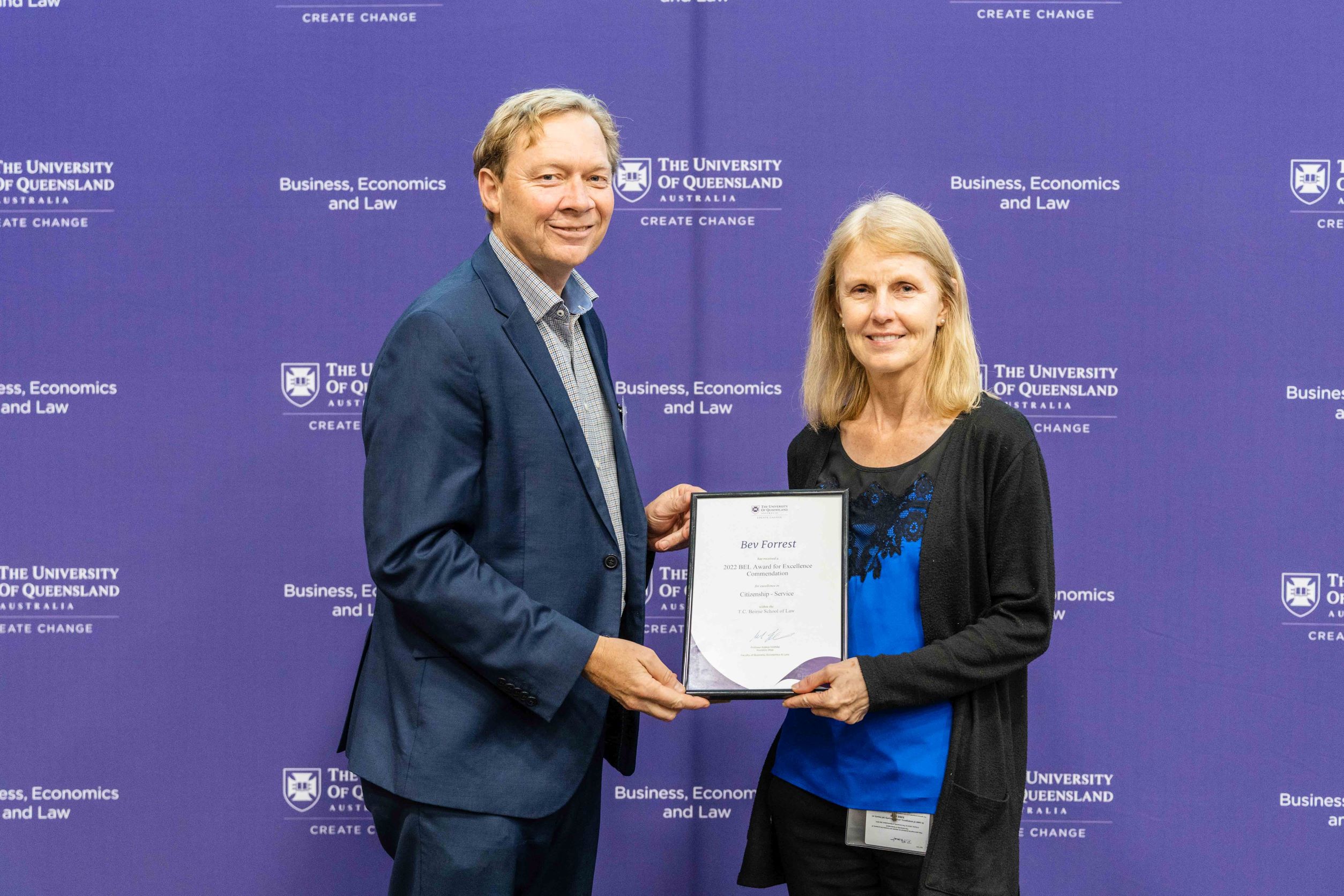 Professor Andrew Griffiths and Bev Forrest