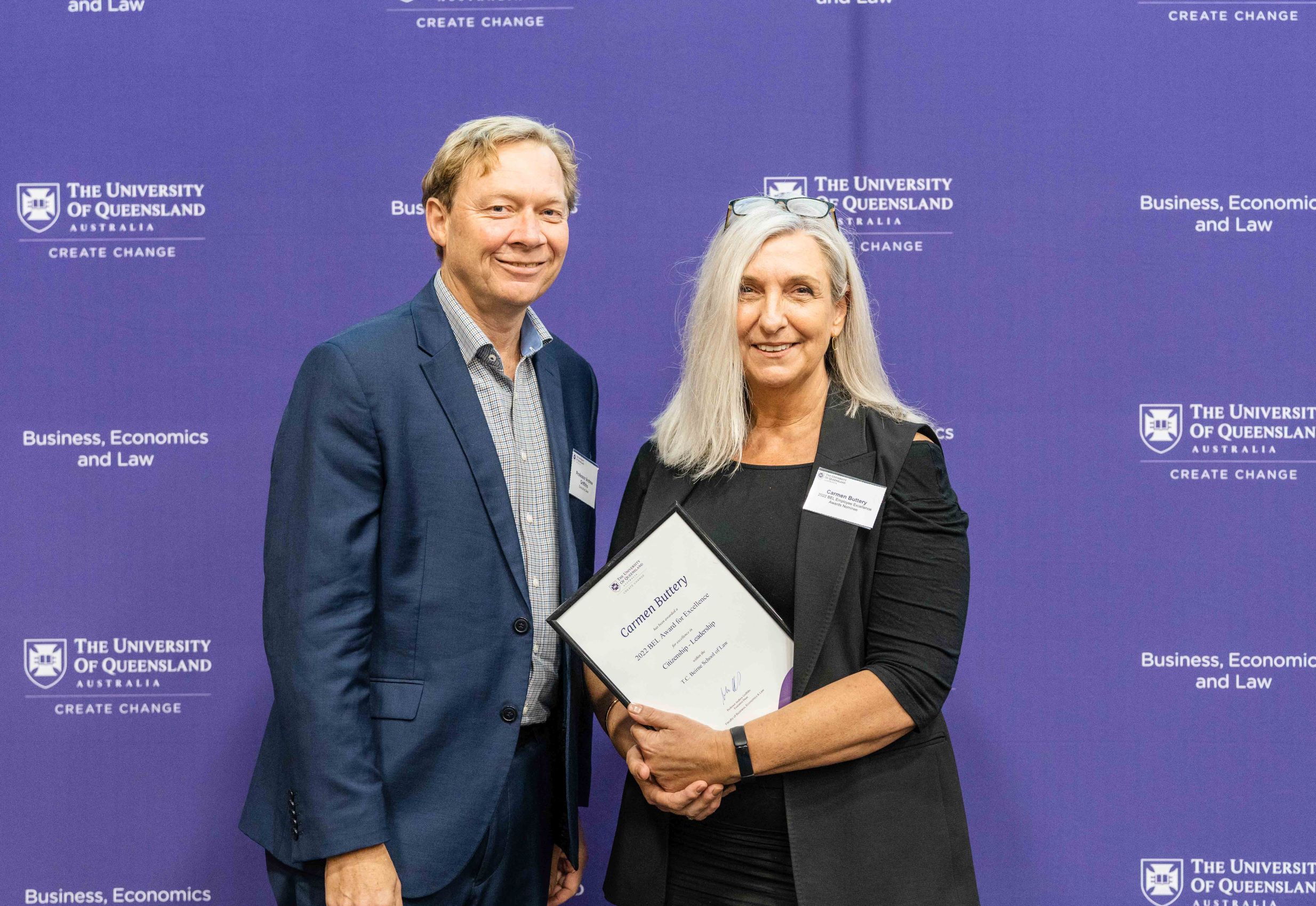 Professor Andrew Griffiths and Carmen Buttery