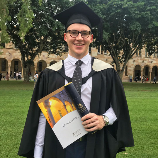 Medallist Benjamin Wiltshire on his graduation day