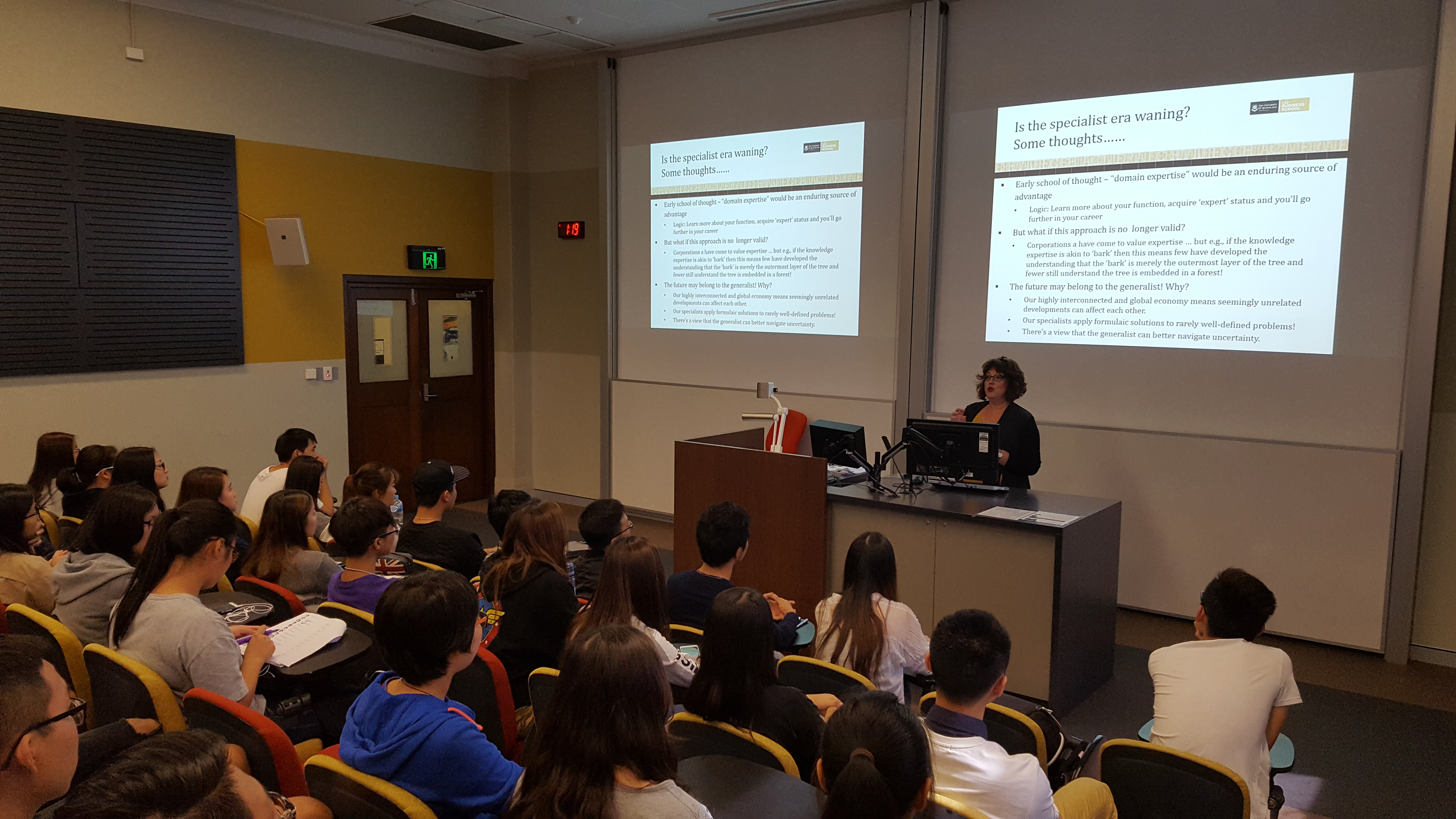 Accounting lecturer Mrs Sandra Lazzarini explained the value of UQ's commerce programs