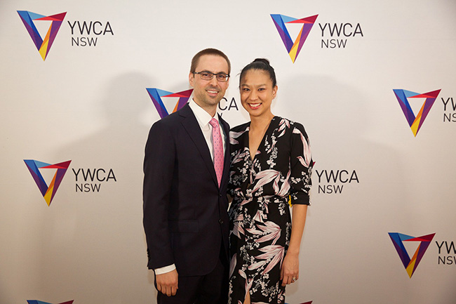 Alumna Lina Tchung and her husband Ryan Mason at the annual YWCA NSW Mother of All Nights event