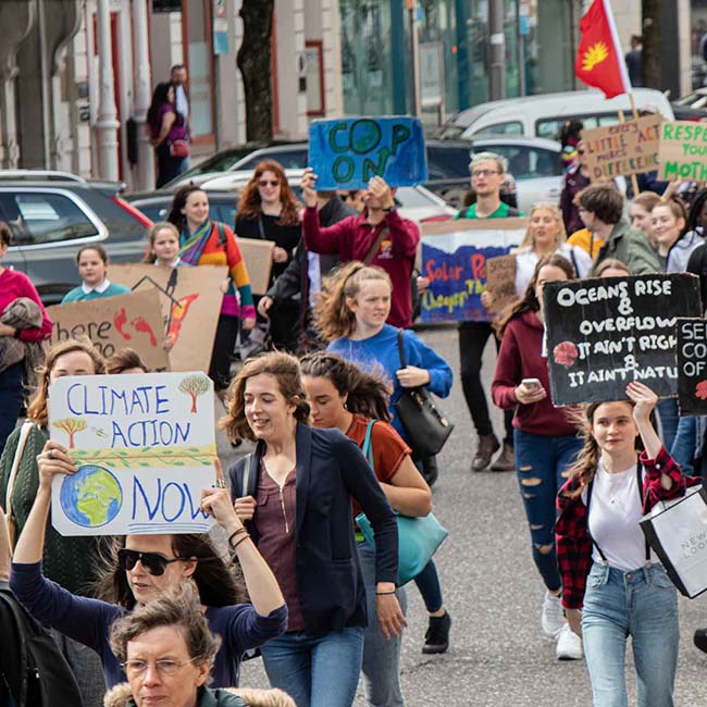 This is an image of climate change activists at a protest