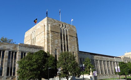 This is an image of UQ's Forgan Smith building