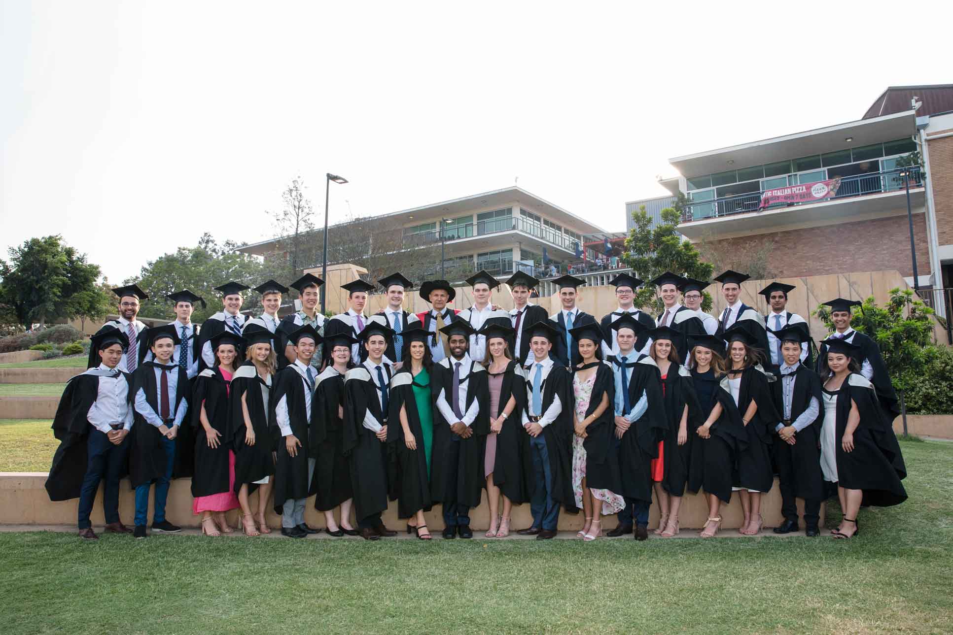 The first BAFE graduates with their program director, Professor Steve Gray.