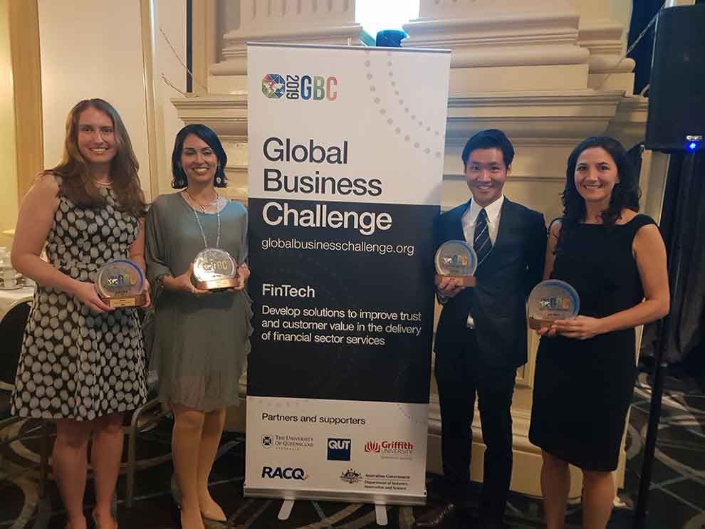 This is an image of the students who placed second in the Global Business Challenge