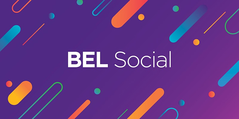 BEL Social colorul banner with text