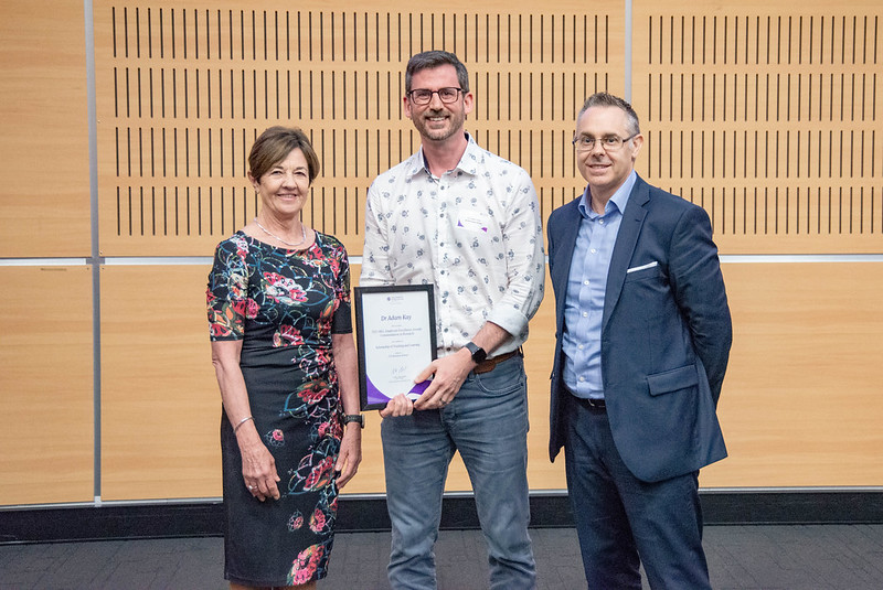 Dr Adam Kay with Professor Polly Parker and Professor Brent Ritchie