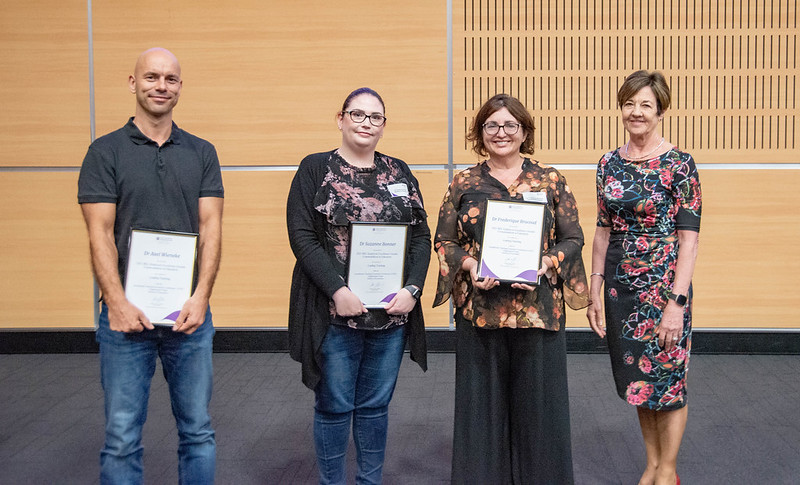 ATEC Team (Dr Axel Wieneke, Dr Suzanne Bonner, Dr Frederique Bracoud) with Professor Polly Parker