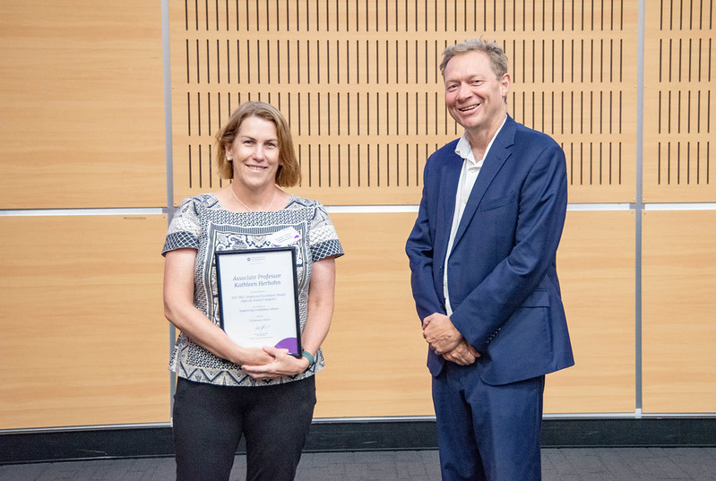 Associate Professor Kathleen Herbohn with Executive Dean Professor Andrew Griffiths