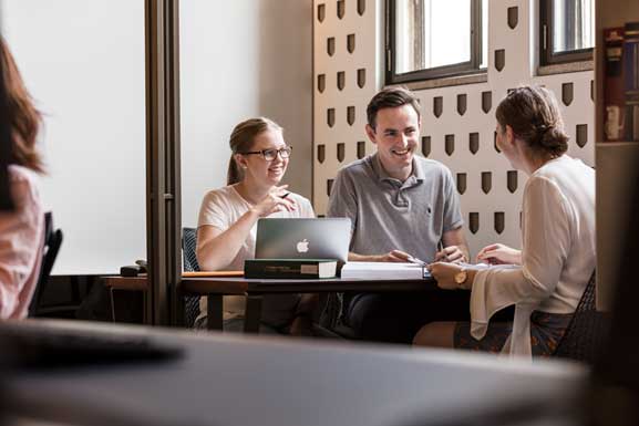 law students in the Walter Harrison Law Library