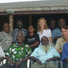 Professor Jennifer Corrin (middle) at a Traditional Leaders Workshop, Western Province, Solomon Islands (Funded by MacArthur Foundation)