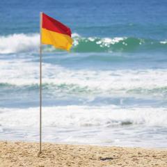 Surf lifesaving flags at the beach
