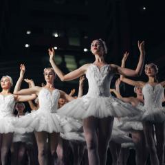 Ballerinas performing onstage