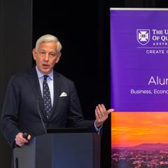 Dominic Barton speaking at the Rodney Wylie Lectures in 2019 