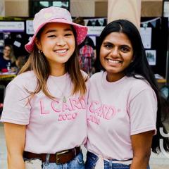 Daiana Yoon and friend promoting the L Card at Orientation 2020. 