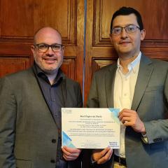 Professor gordon wilmsmeier winning an award